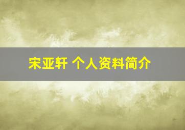 宋亚轩 个人资料简介